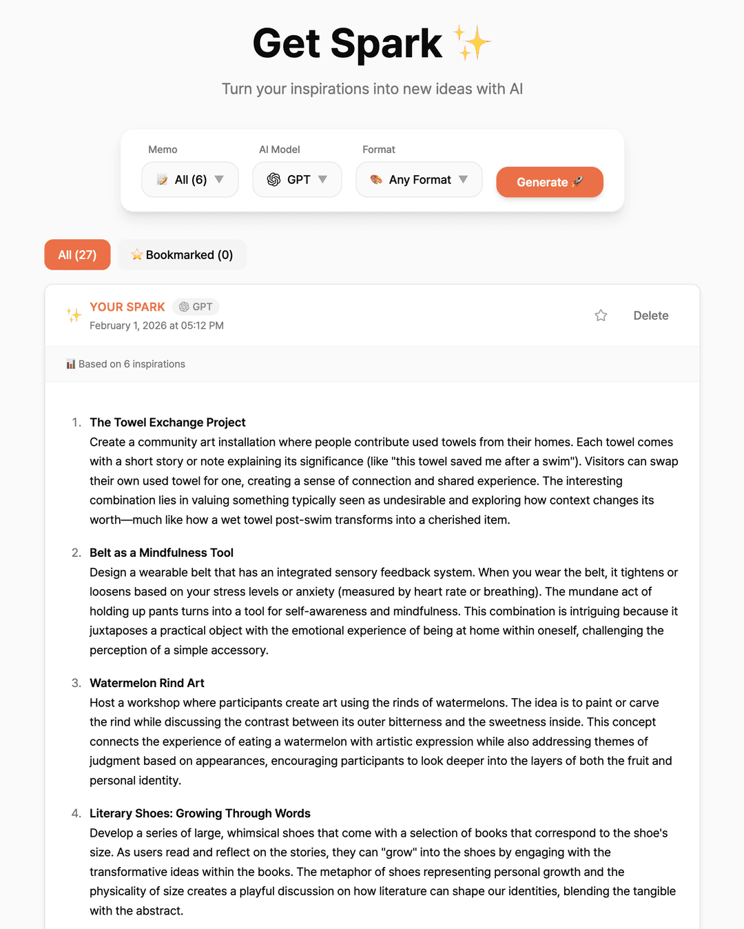 AI-powered idea suggestions